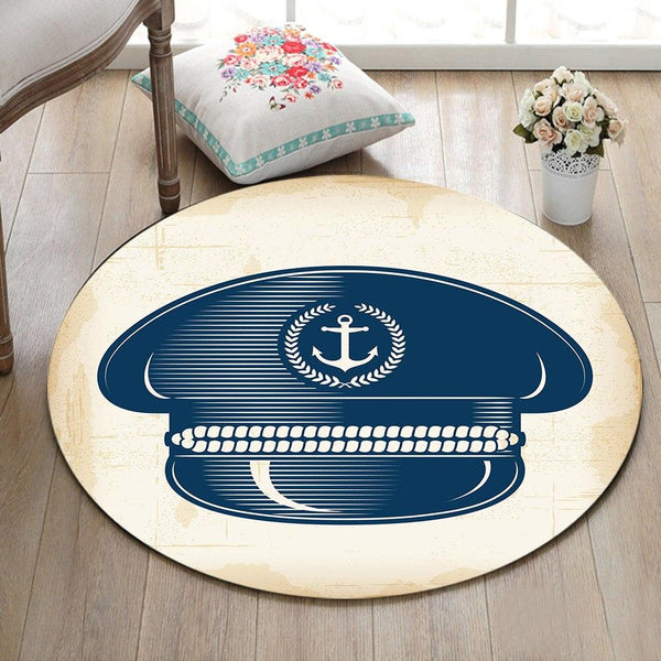 Tapis Rond Casquette Capitaine | Mon Tapis Rond