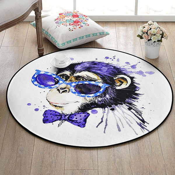 Tapis Rond Singe Classe | Mon Tapis Rond