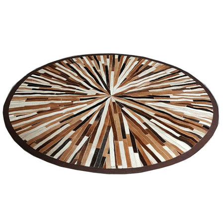 Tapis Rond <br> Peau De Vache Multi-ligne