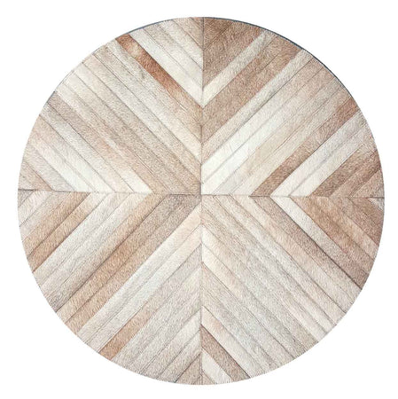 Tapis Rond <br> Peau De Vache Beige