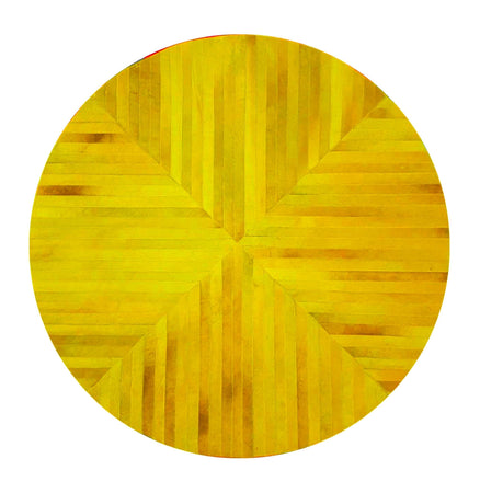 Tapis Rond <br> Peau de Vache Jaune