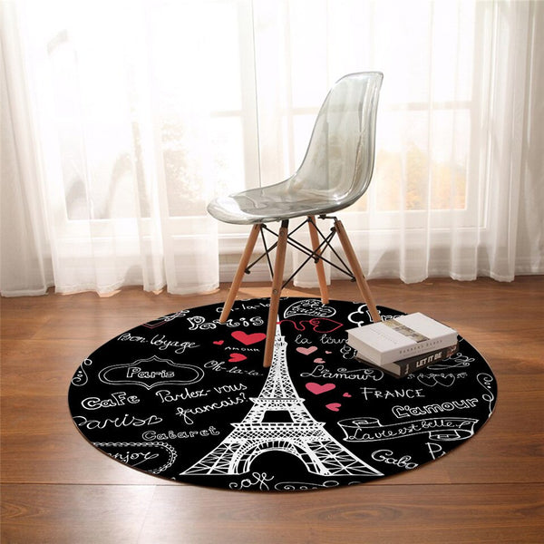 Tapis Rond Noir Et Blanc