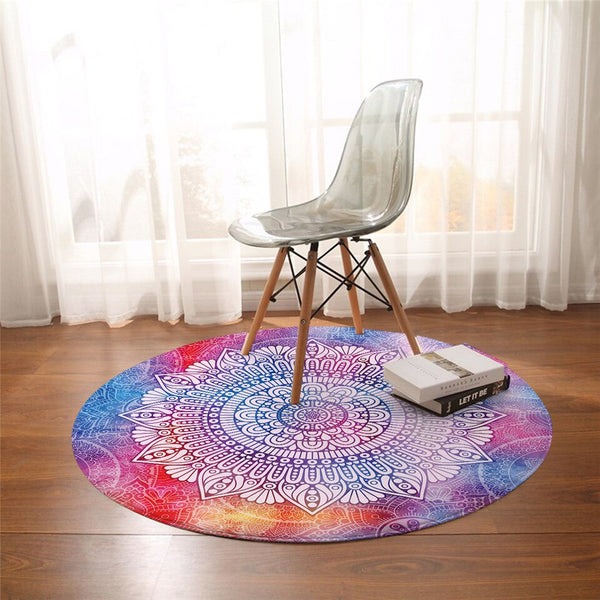 Tapis Rond Couleur Framboise