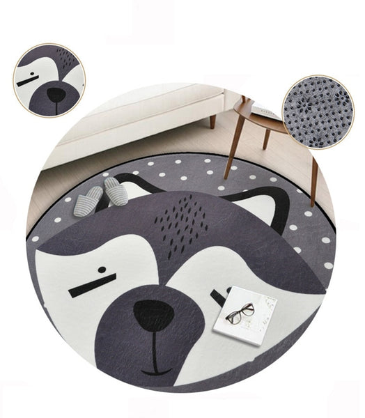 Tapis Enfant Rugsx 100 Cm – Motif Cercle Gris, Polyamide, Hypoallergénique, Pour Chambre Ou Aire De Jeux