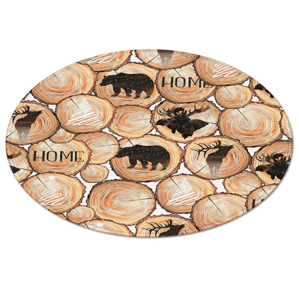 Tapis Rond Ours Et Cerf