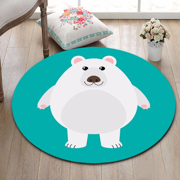 Tapis Rond Ours Polaire