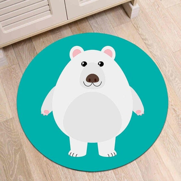 Tapis Rond Ours Polaire
