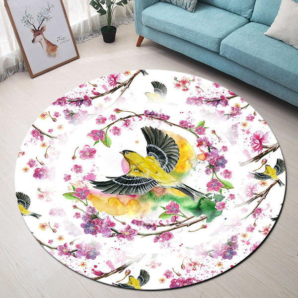 Tapis Rond Oiseau