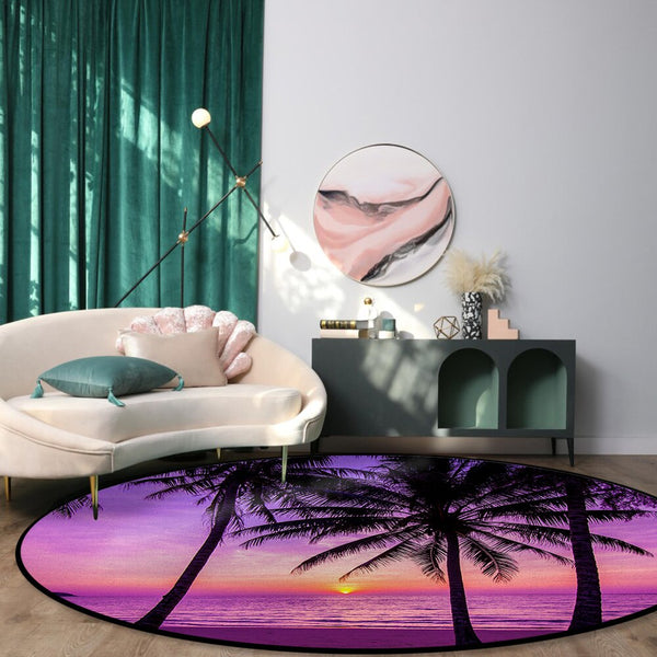 Tapis Rond Couleur Framboise
