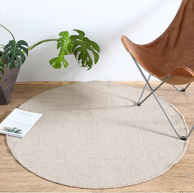 Tapis Jute Rond Blanc