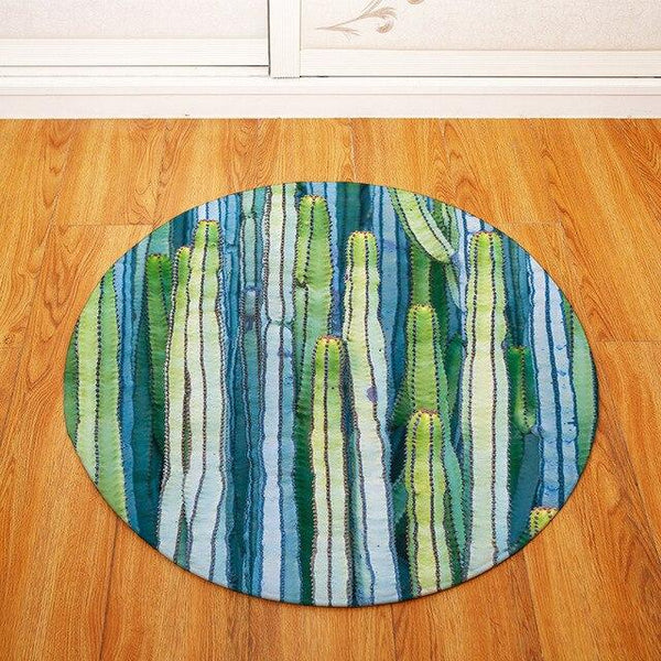 Tapis Rond Cactus Tropical | Mon Tapis Rond