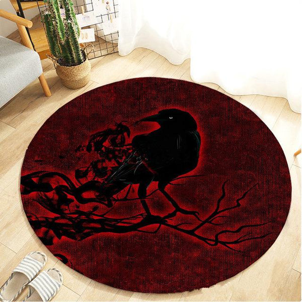 Tapis Rond Corbeau | Mon Tapis Rond