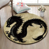 Tapis Rond Dragon Noir | Mon Tapis Rond