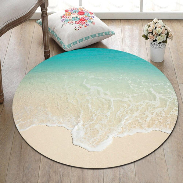 Tapis Rond Sable Blanc | Mon Tapis Rond
