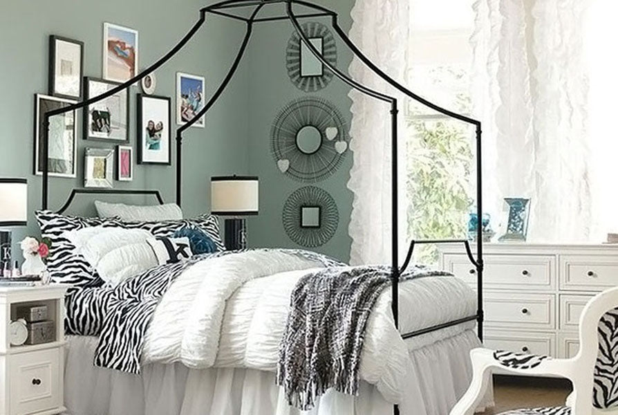 Déco chambre ado fille avec des motifs zébrés