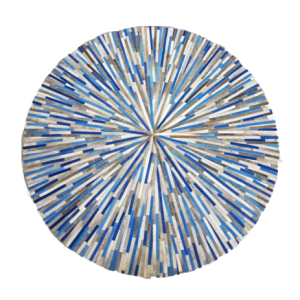 Tapis Rond Peau de Vache Couleur Froide