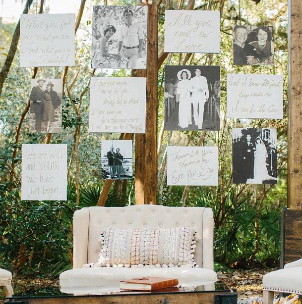 Tableau de photo de mariage lieu de réception 