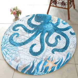 Tapis Rond Pieuvre