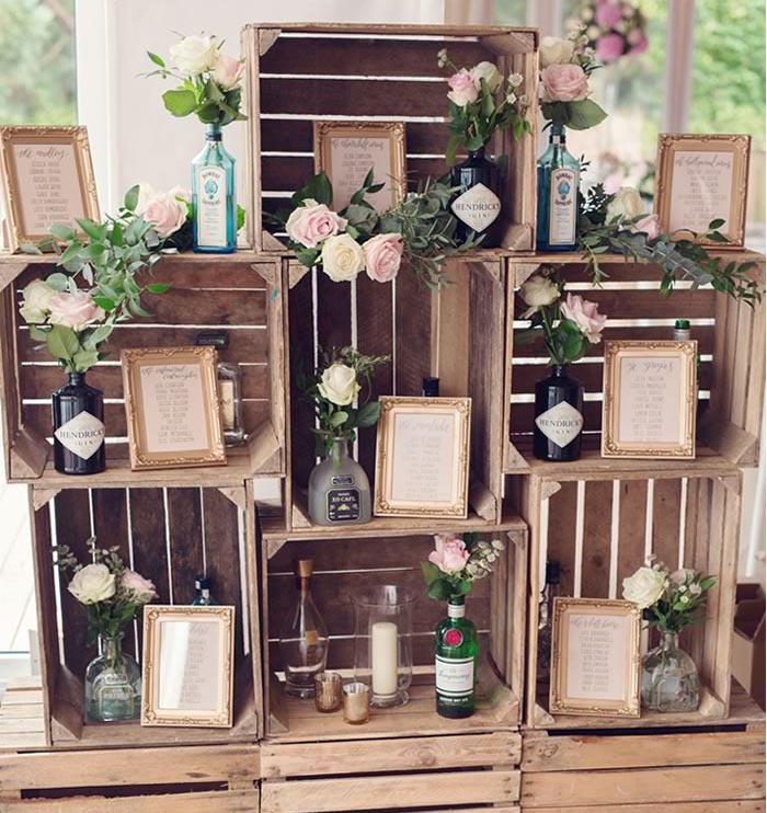Déco de mariage caisses en bois