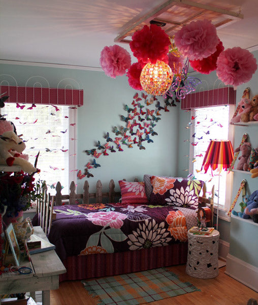 Chambre d'adolescente avec pleins de couleurs