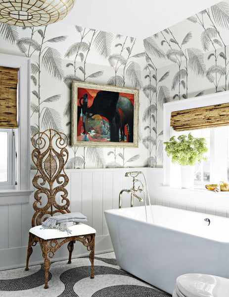 Déco salle de bain avec motifs exotiques