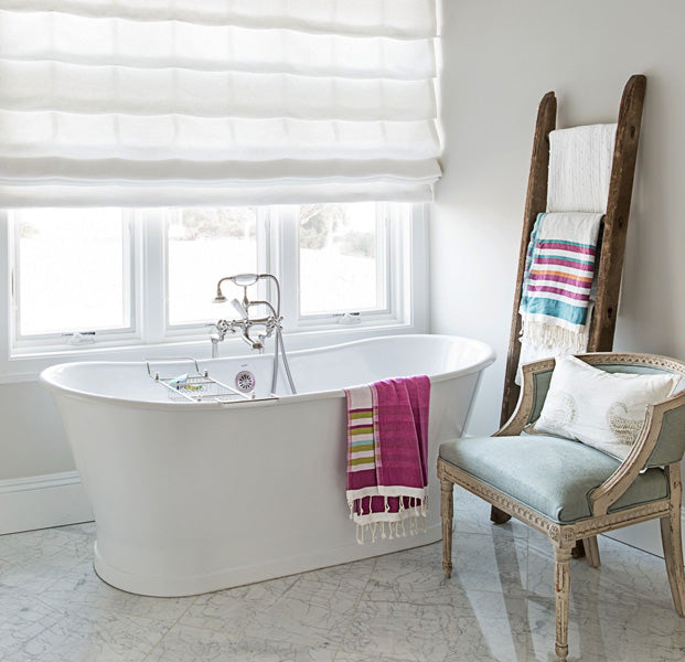 Déco salle de bain avec porte serviette fait maison