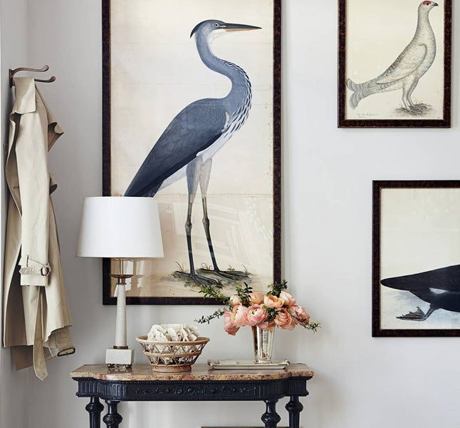 Tableaux d'Oiseaux dans le couloir d'entrée