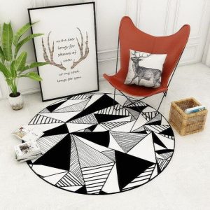Grand Tapis Rond Blanc
