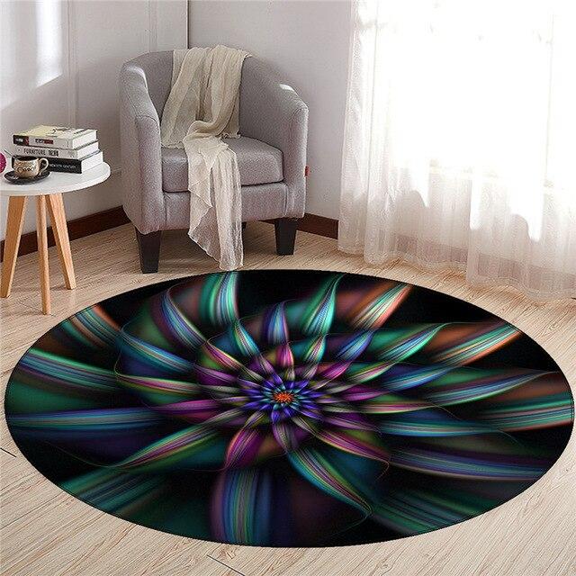 Grand Tapis Rond Coloré
