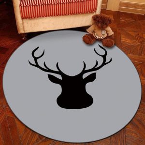Grand Tapis Rond Gris