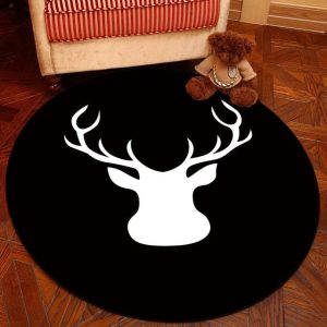 Grand Tapis Rond Noir