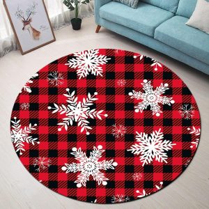 Grand Tapis Rond Rouge