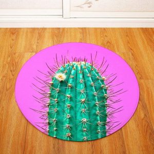 Grand Tapis Rond Violet