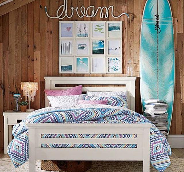 Déco chambre ado fille thème plage
