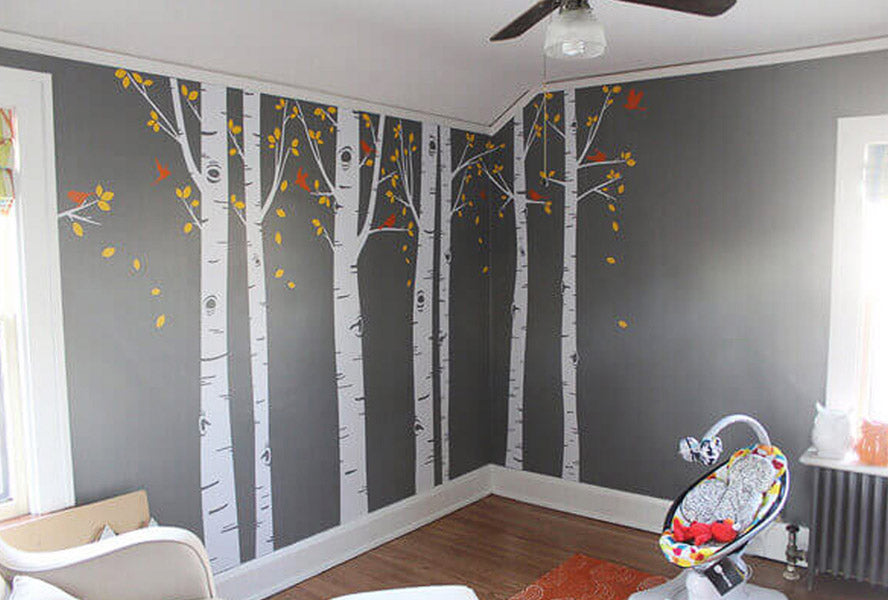 Idée décoration chambre du bébé garçon avec thème naturel