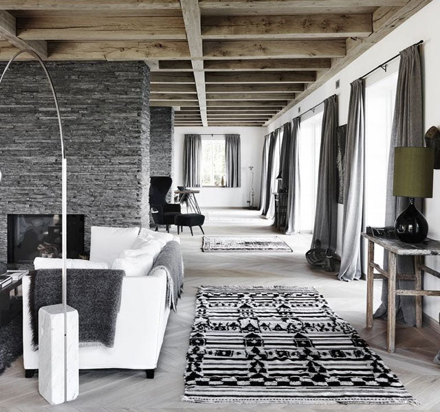 Magnifique tapis noir et blanc