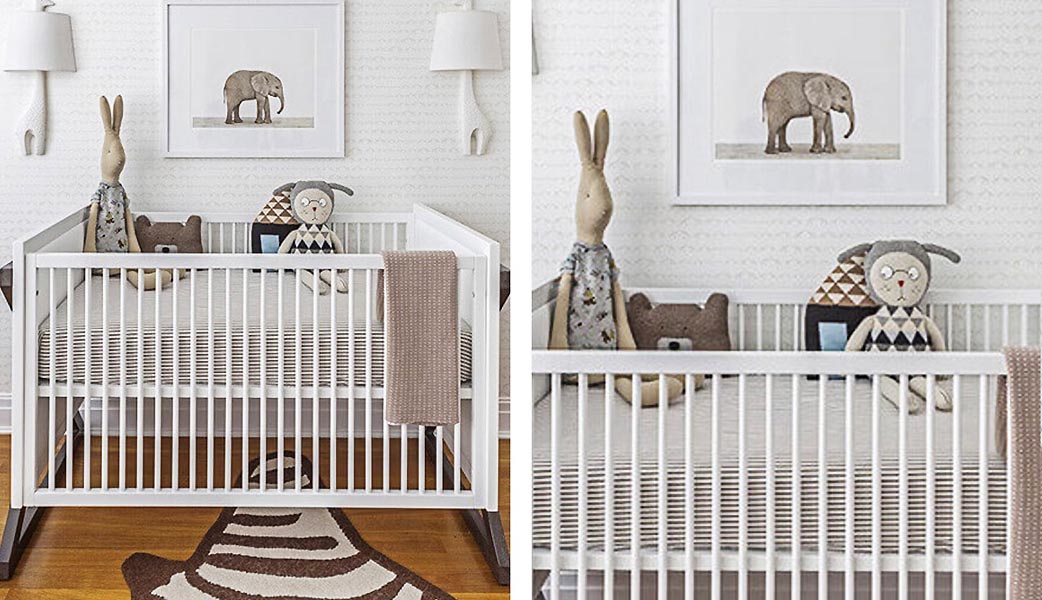 Mur avec des motifs de créatures fantastiques dans la chambre du bébé garçon