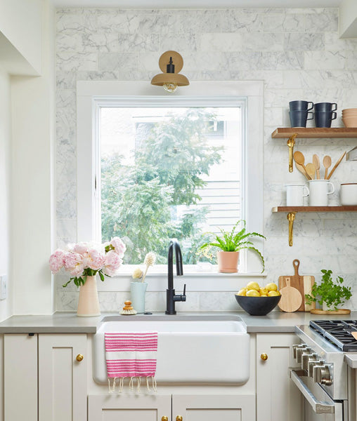 Mur de la cuisine avec du carrelage