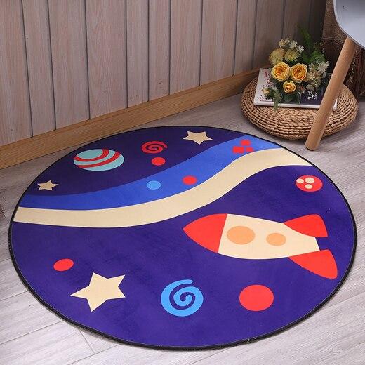 Petit Tapis Rond Bleu