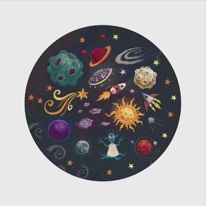 Petit Tapis Rond Noir