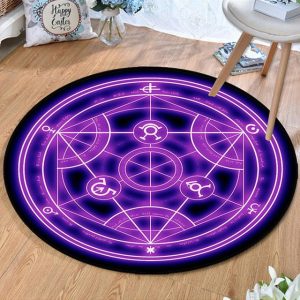 Petit Tapis Rond Motifs Triangulaires
