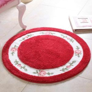 Petit Tapis Rond Rouge