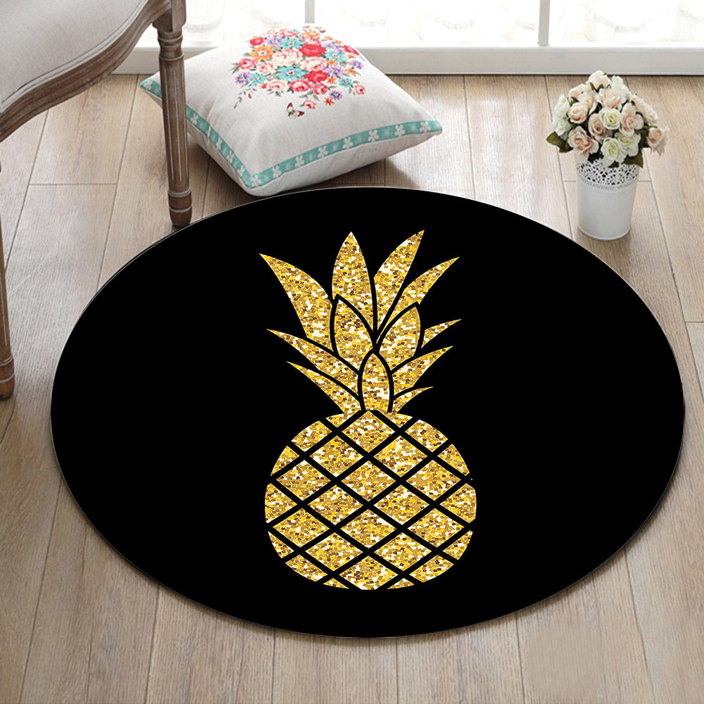 Tapis Rond Ananas Doré – Image 2