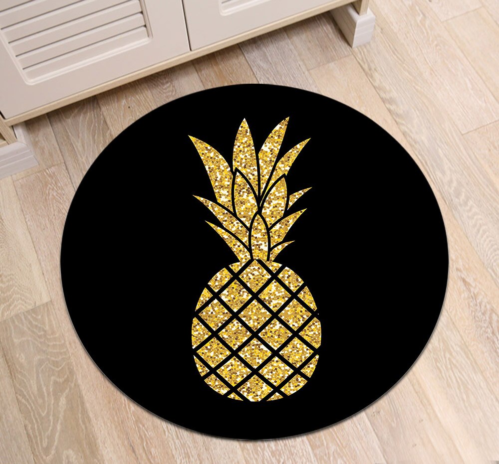 Tapis Rond Ananas Doré – Image 3