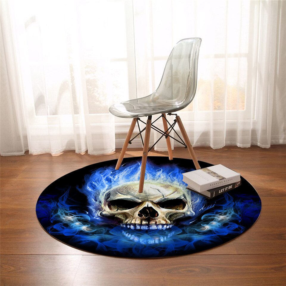 Tapis Rond Crâne Enflammé – Image 2
