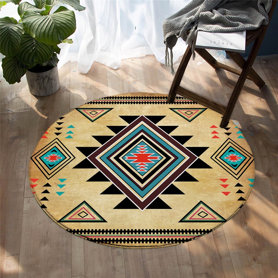 Tapis Rond Aztèque – Image 2