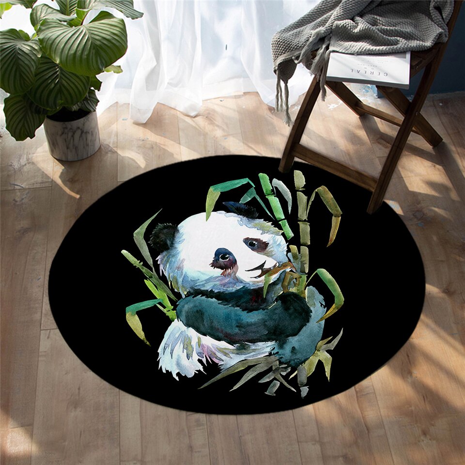 Tapis Rond Panda Sauvage – Image 2