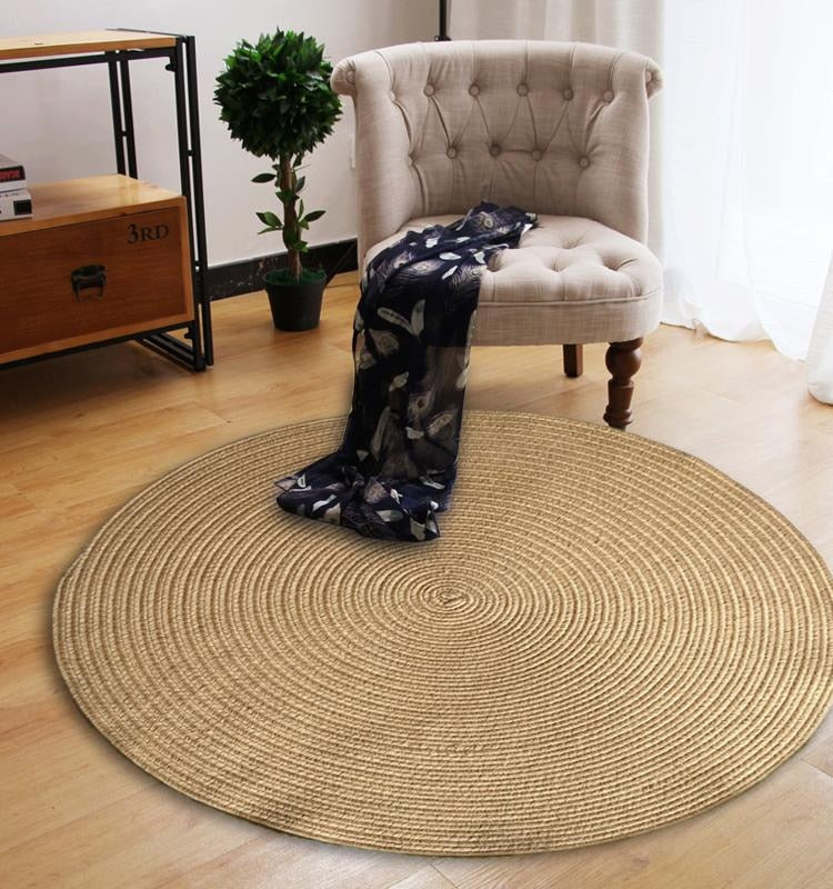 tapis circulaire jute tissé