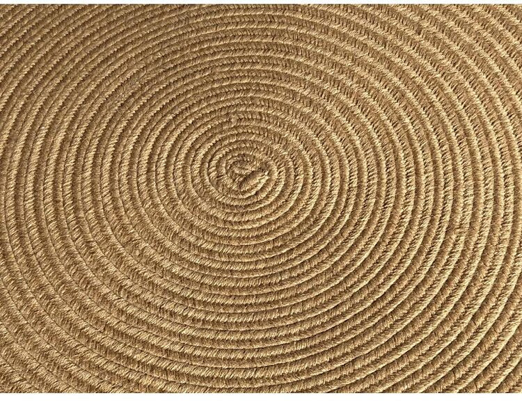 tapis de forme ronde jute tissé