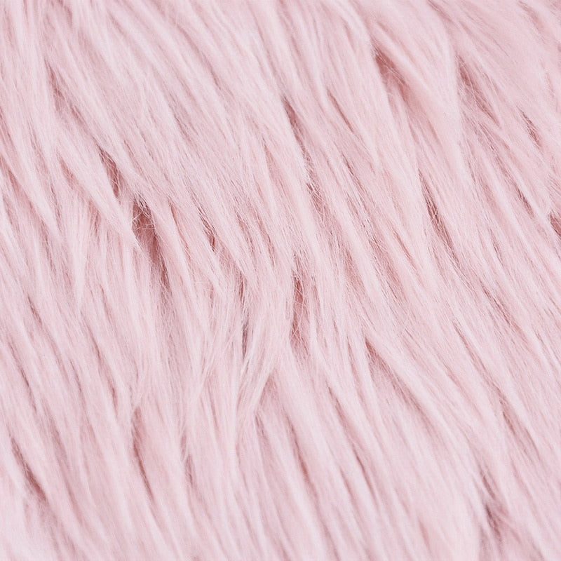 Tapis Rond Rose À Fourrure – Image 2